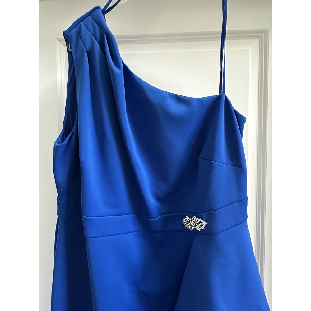 Jessica Howard Cobalt Blue Asymmetrical One-Shoulder Dress